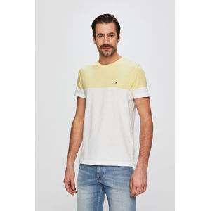 Tommy Hilfiger pánské bílo-žluté tričko